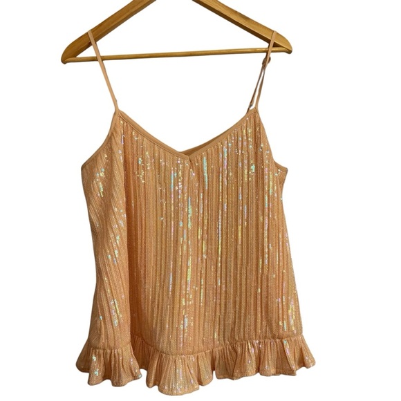 Anthropologie New with Tags pink/rose sequin tank top Women’s size 14 - Picture 3 of 6